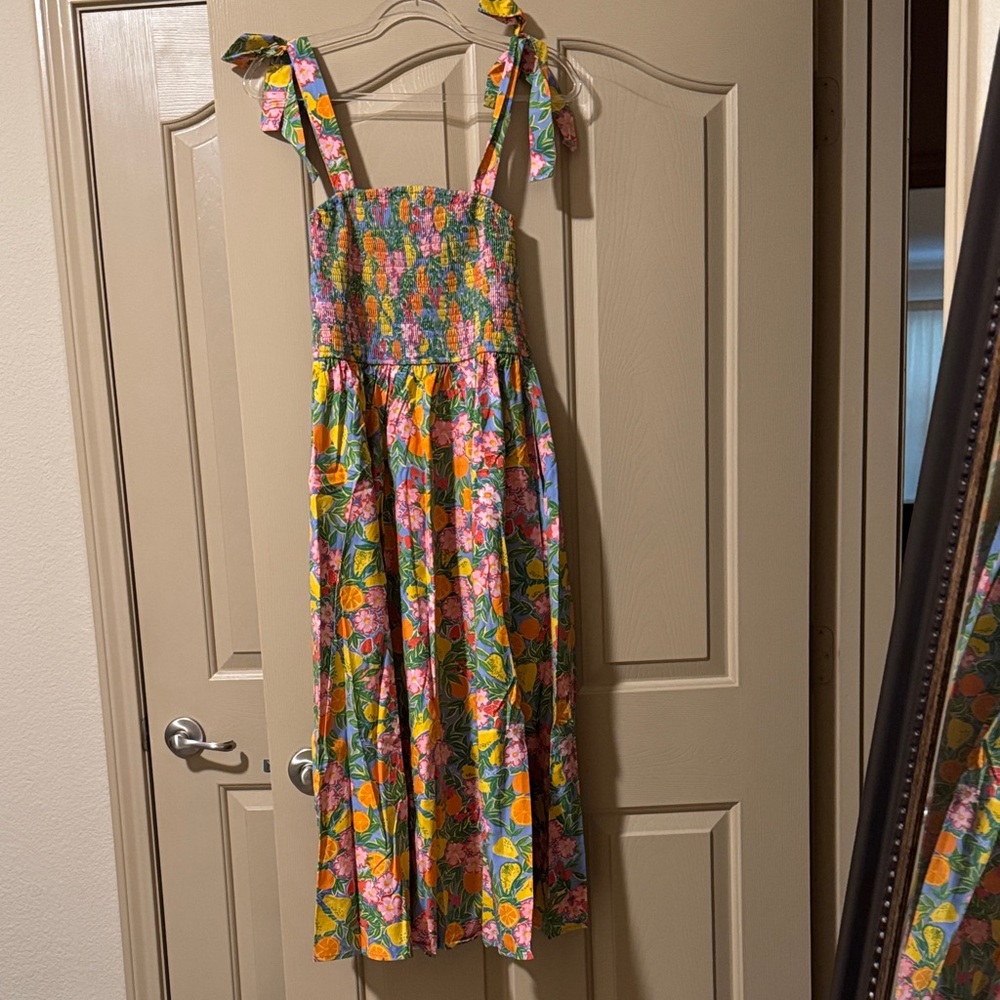 Dress Forum Fruit Garden Smocked Midi Dress Size Small. NWT.
